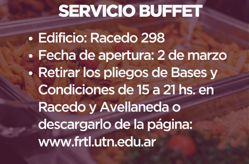 Licitación servicio de buffet